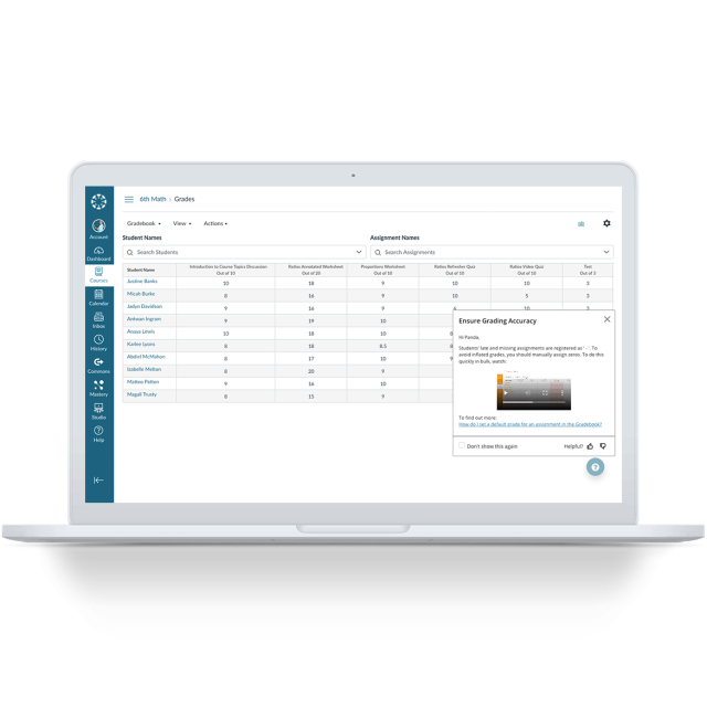 Instructure Product Desktop Impact K12 In App Messaging