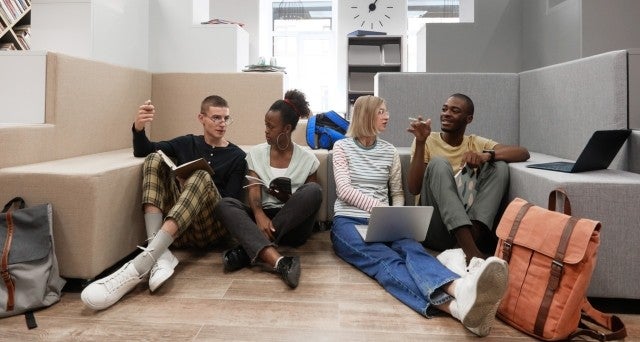 Students in a group discussion