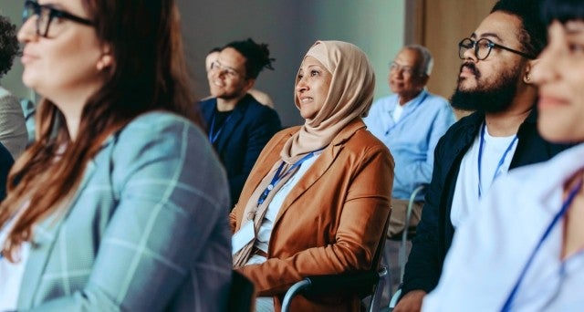 Employees taking part in workplace learning