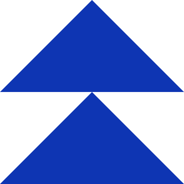 Two triangles pointing upwards