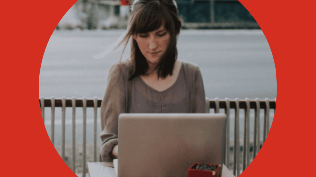 Woman using a laptop