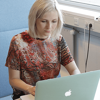 Woman using a laptop