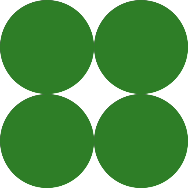 Four green circles