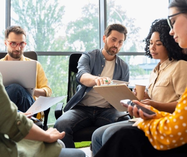 A group of professionals in a meeting