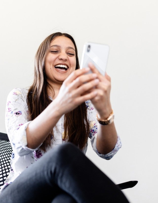 woman using phone