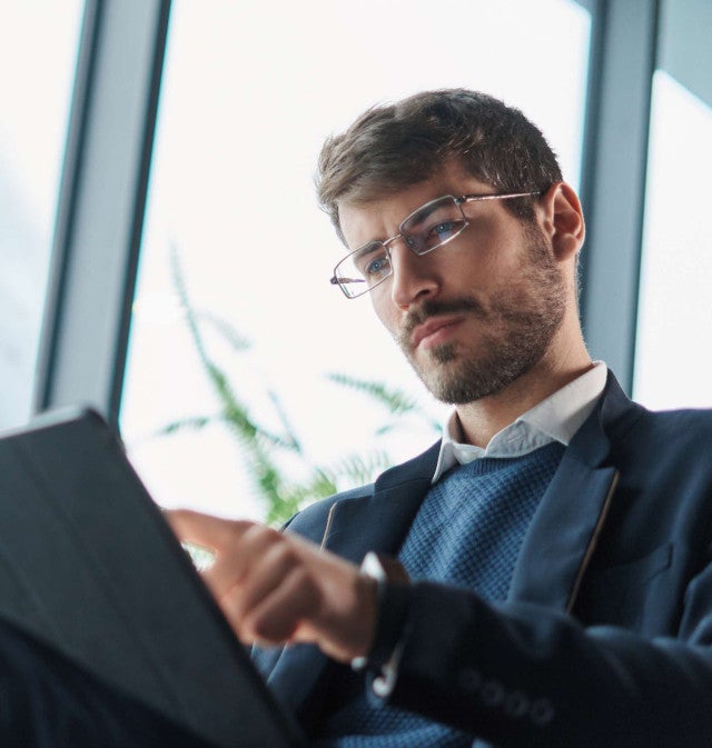 A man using a laptop