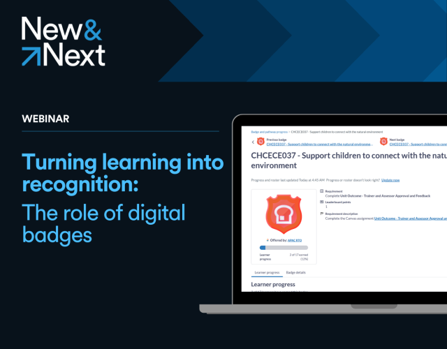 New & Next Webinar Turning learning into recognition: The role of digital badges